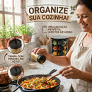 Porta Temperos Giratório 360° - LEVE 9 POTES DE VIDRO DE BRINDE